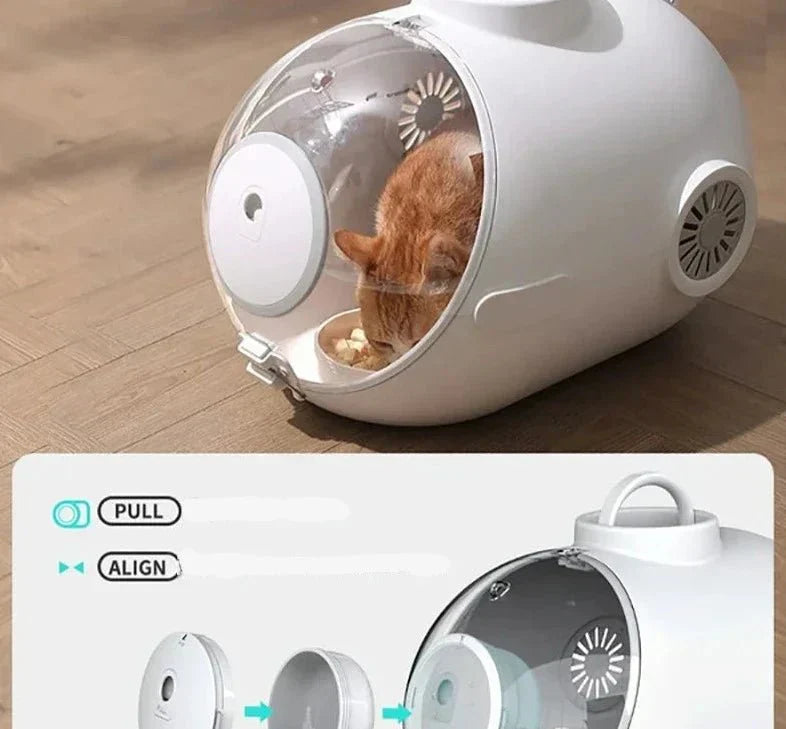 Sac De Transport Rigide Avec Bol Intégré - Sac de Transport pour Chat