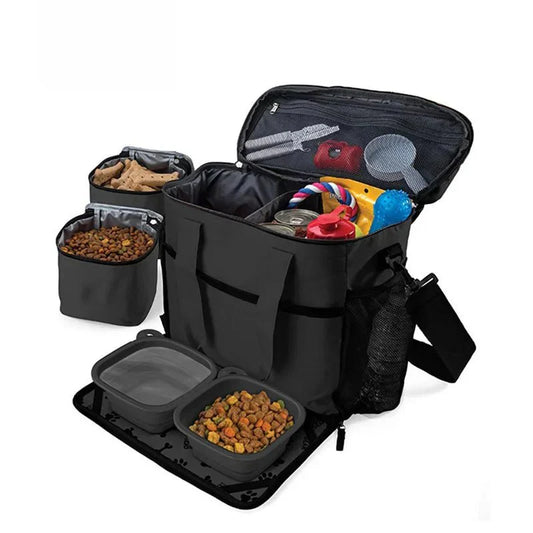Sac de Voyage Entièrement équipé Pour Chiens et Chats, Avec Bacs à Croquettes - Sac de Transport pour Chat
