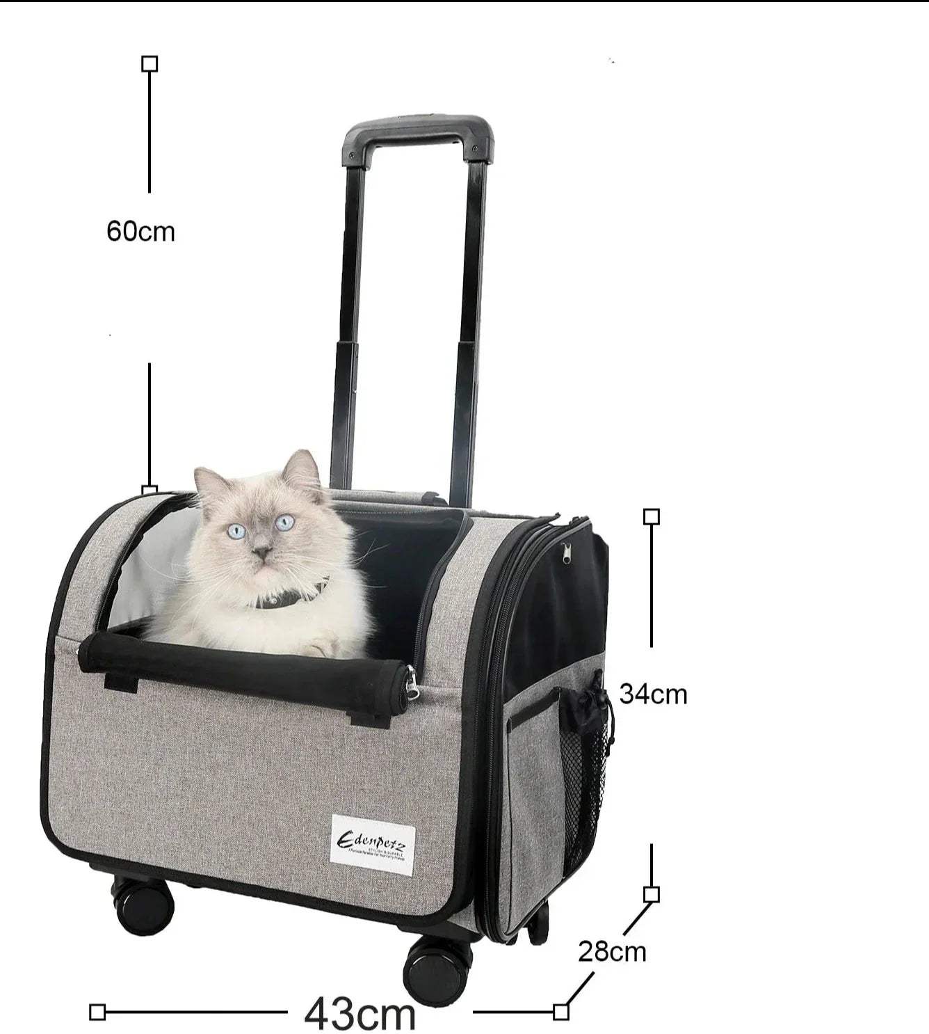 Valise à roulettes de transport pour petit chien et chat - Sac de Transport pour Chat
