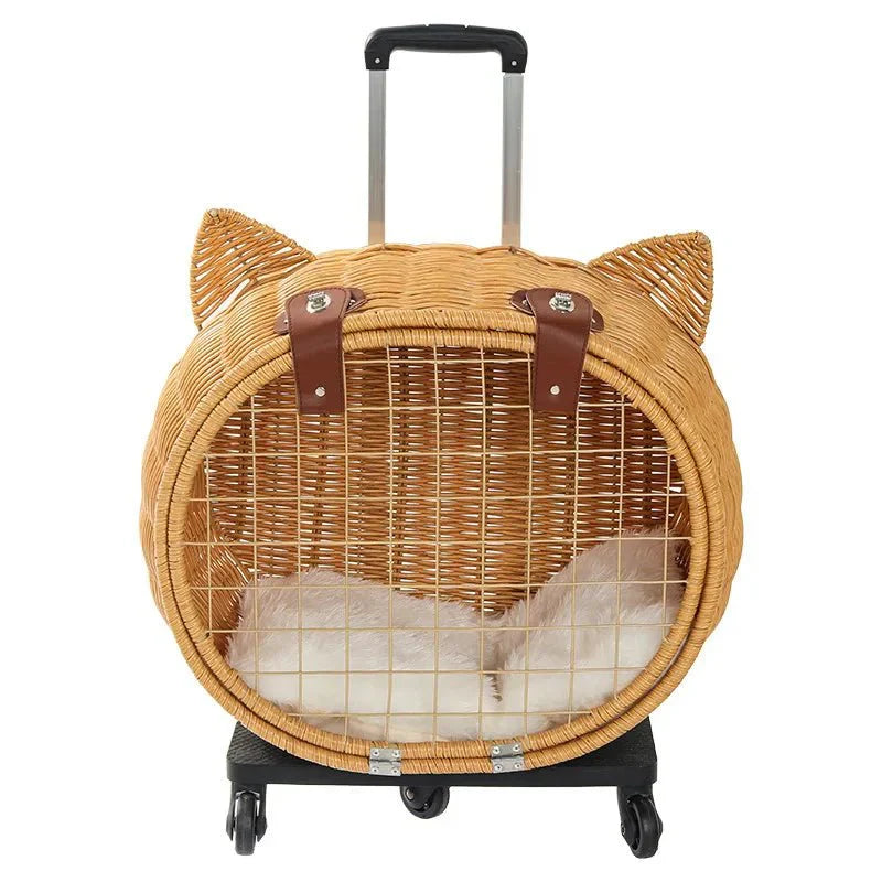 Valise à roulette tressée - Sac de Transport pour Chat