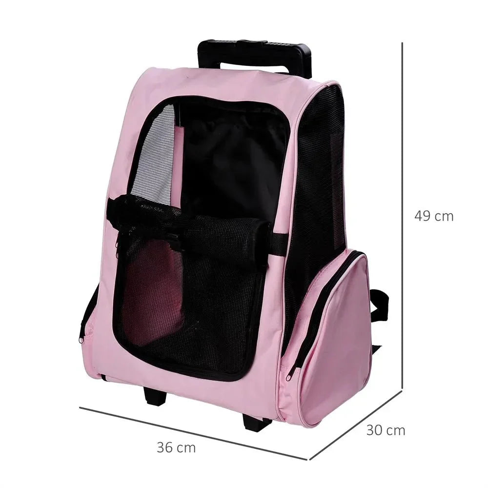 Valise à roulettes et sac à dos pour chien et chat - Sac de Transport pour Chat